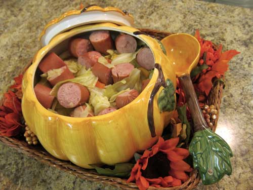 Baked Cabbage and Smoked Sausage