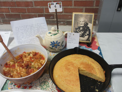 Butterbeans, bacon and tomatoes with hushpuppy cornbread 