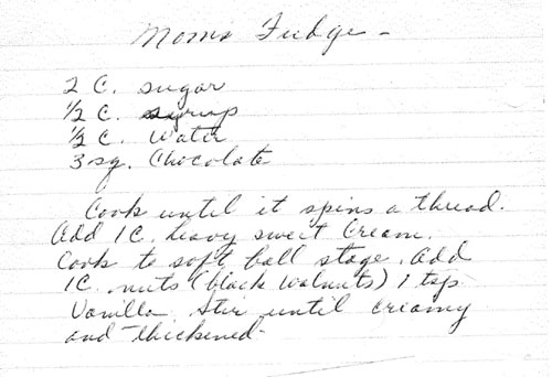 handwritten recipe