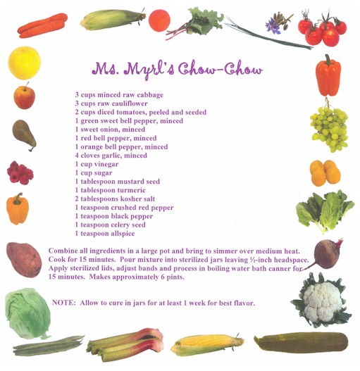 chow chow recipe vegetables