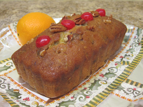 orange cake pecans cherries bread christmas holiday plate Peter Engler